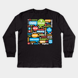 Social Media Funny Design Kids Long Sleeve T-Shirt